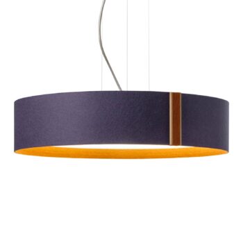 Závesné LED svetlo LARAfelt, Ø55cm, indigo/škorica