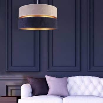 Závesná lampa Duo námornícka/sivá/zlatá Ø40cm 1pl. - Image 2