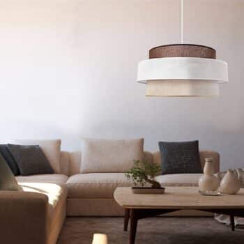 Závesná lampa Space, biela/béžová/hnedá - Image 2