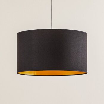 Závesná lampa Roller, vnútri zlatá, zvonku čierna