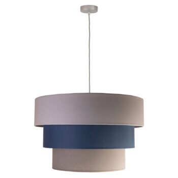 Závesná lampa Luneta textil sivá/námornícka Ø45 cm - Image 2
