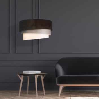Závesná lampa Devon, čierna/sivá/ekru/zlatá, Ø45cm - Image 2