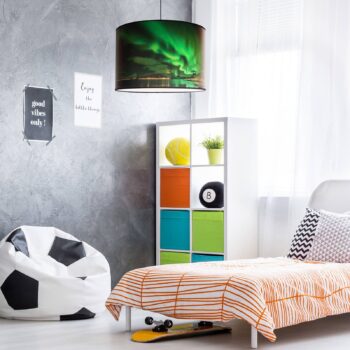 Závesná lampa Print L mesto, zelená polárna žiara - Image 2