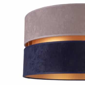 Závesná lampa Duo námornícka/sivá/zlatá Ø25cm 5pl.