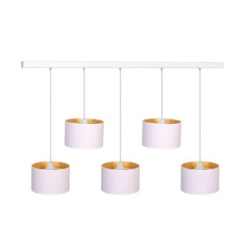 Závesná lampa Roller biela/zlatá, Ø 25 cm, 5-pl. - Image 2