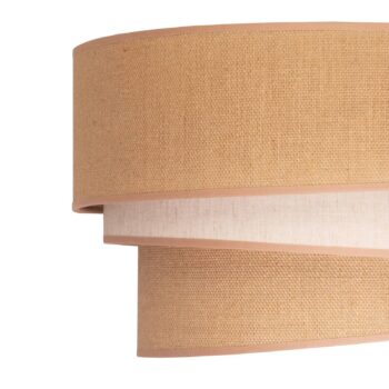 Stropné svetlo Trio jute hnedá/biela Ø45cm