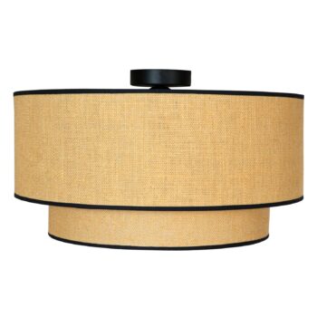 Stropné svietidlo Boho jute & black Ø 60 cm - Image 2