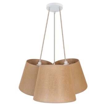 Závesná lampa Jute hnedá 3-pl. Ø tienidla 45cm - Image 2
