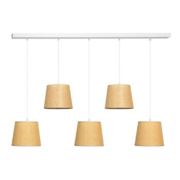 Závesná lampa Jute, prírodná hnedá, 5-pl. lineárna - Image 2