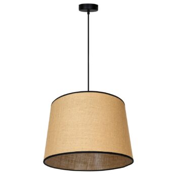Závesná lampa Jute&black prírodná hnedá Ø40cm 1-pl - Image 2