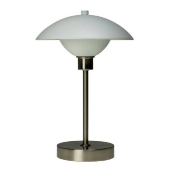 Dyberg Larsen Roma stolná LED lampa, biela/oceľ