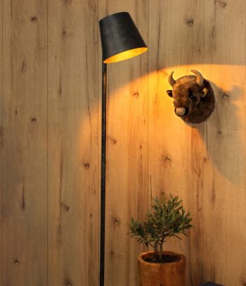Stojaca lampa Colt, 1-plameňová, sivá efekt mrazu