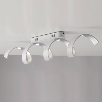 Stropné LED svietidlo Helix v bielo-striebornej