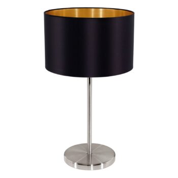 Textilná stolná lampa Lecio, čierna - Image 4