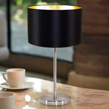 Textilná stolná lampa Lecio, čierna - Image 3