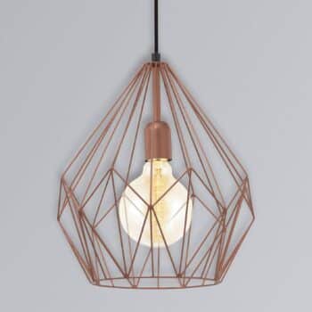 Závesná lampa Carlton štýl vintage medená Ø 31 cm