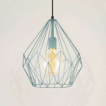 Závesná lampa Carlton vintage mätovo-zelená Ø31 cm