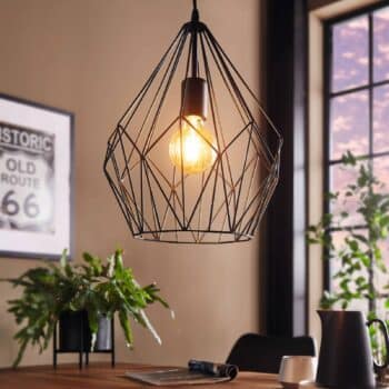 Závesná lampa Carlton dizajn klietky čierna Ø31 cm - Image 2