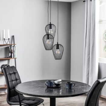 Závesná lampa Newtown čierna 3-plameň okrúhla - Image 4