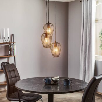 Závesná lampa Newtown čierna 3-plameň okrúhla - Image 3