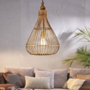 Závesná lampa Amsfield z bambusu tvar hrušky - Image 4