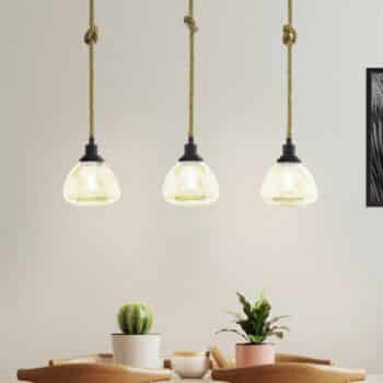 Závesná lampa Rampside s tromi sklenými tienidlami