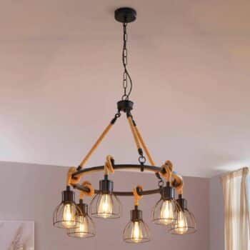 Závesná lampa Rampside so 6 klietkovými tienidlami - Image 2