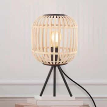 Stolová lampa Bordesleys dreveným tienidlom
