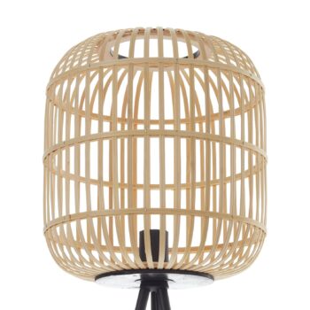 Stojaca lampa Bordesley trojnožka drevené tienidlo - Image 2