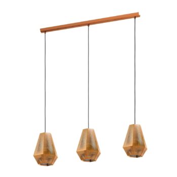 Závesná lampa Chiavica, mosadzná, 3-plameňová - Image 2