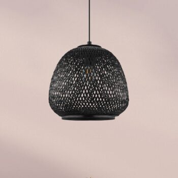 Závesná lampa Dembleby, 1-plameňová, čierna