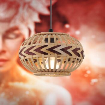 Závesná lampa Dondarrion, prírodná/červená Ø 26 cm - Image 2