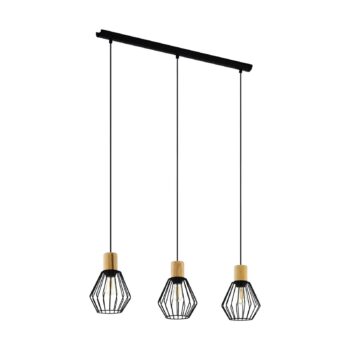 Závesná lampa Palmorla, podlhovastá, 3-plameňová