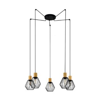 Závesná lampa Palmorla, okrúhla, 5-plameňová