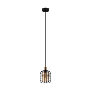 Závesná lampa Chisle čierna/jantárová, 1-plameňová