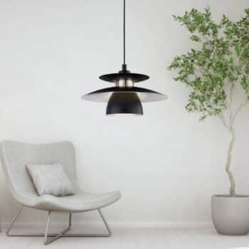 Závesná lampa Brenda, čierna/matný nikel - Image 2