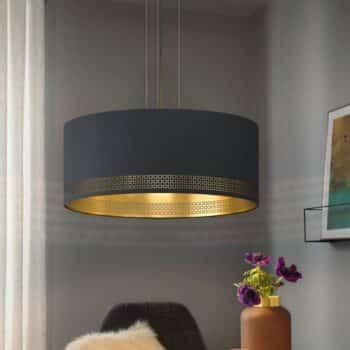 Závesná lampa Esteperra, čierna/zlatá, Ø 53 cm