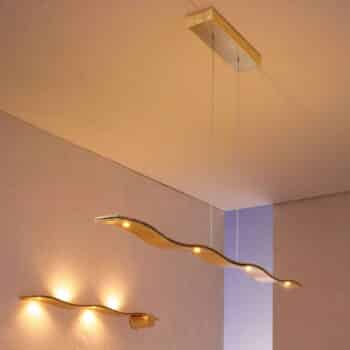 Escale Fluid - LED závesná lampa, lístkové zlato - Image 2