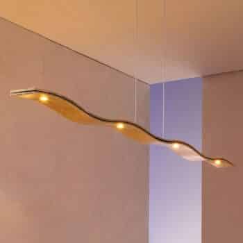 Escale Fluid - LED závesná lampa, lístkové zlato