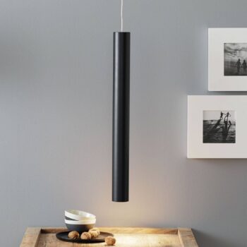 Lucande Luana závesná lampa 60cm, čierna