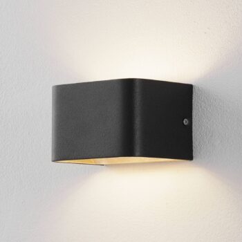 Lucande Sessa nástenná lampa 13 cm čierno-zlatá