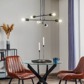 Závesná lampa Multipo 6, šesť-plameňová čierna - Image 2
