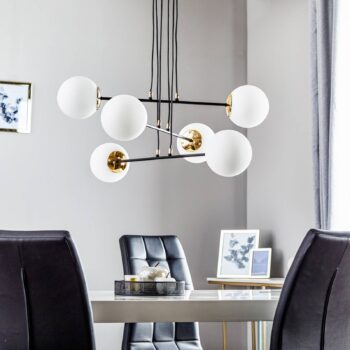 Závesná lampa Ognis 6, šesť-plameňová čierna/zlatá - Image 2