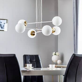 Závesná lampa Ognis 6, šesť-plameňová, biela/zlatá - Image 2