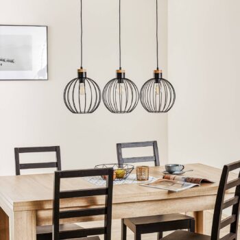 Závesná lampa Barbado, troj-plameňová, čierna - Image 2