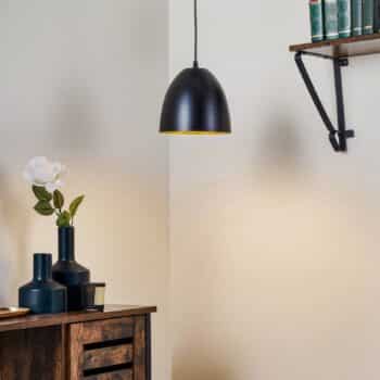 Závesná lampa Lenox jedno-plameňová, čierna/zlatá - Image 2