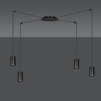 Závesná lampa Speed, čierna, 4-plameňová - Image 2