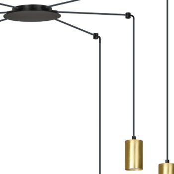 Závesná lampa Speed, čierna/zlatá, 6-plameňová - Image 2