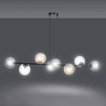 Závesná lampa Glassy 8-pl. sklo grafit/jantár/číra - Image 2