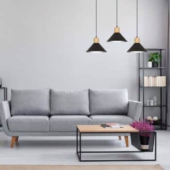 Závesná lampa Sobo, 3-plameňová, čierna - Image 2